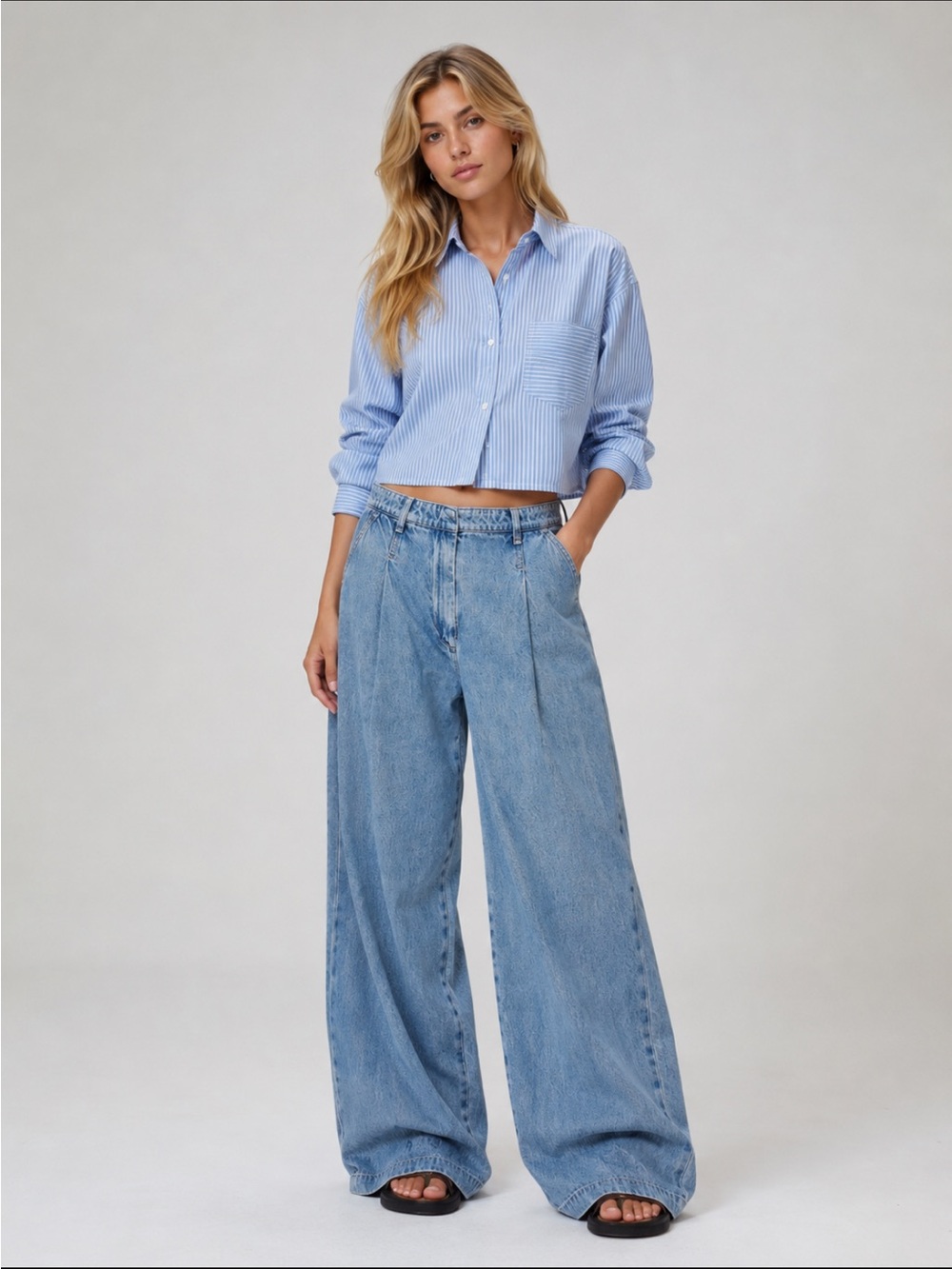 Rag & Bone Billie Featherweight Abigail Pleated jeans Pants Size 25 36988 - Picture 2 of 16
